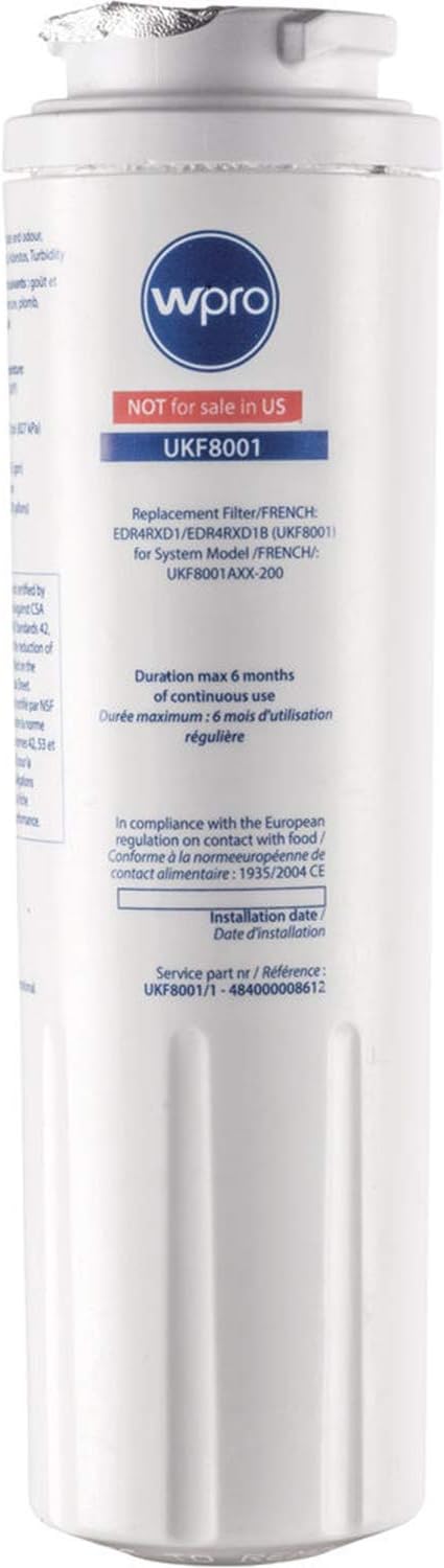 WPRO UKF8001/1 - Filtre a EAU d'origine Pour réfrigérateur Amana, Kenmore, Whirlpool