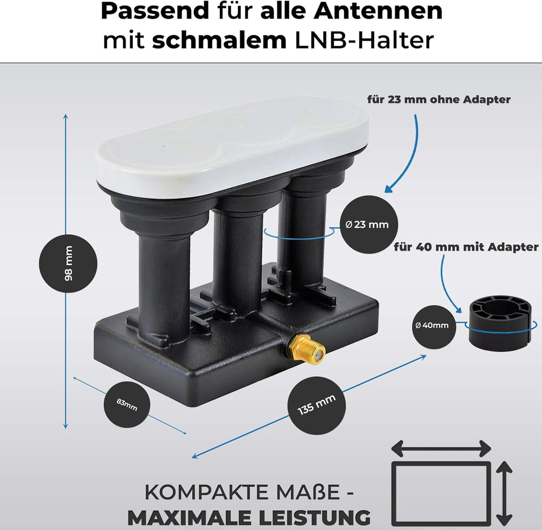 Premium X PXMB-TR Triple Monoblock Single triplefeed Astra 19,2° Eutelsat 16° Hotbird 13° Sat Empfan