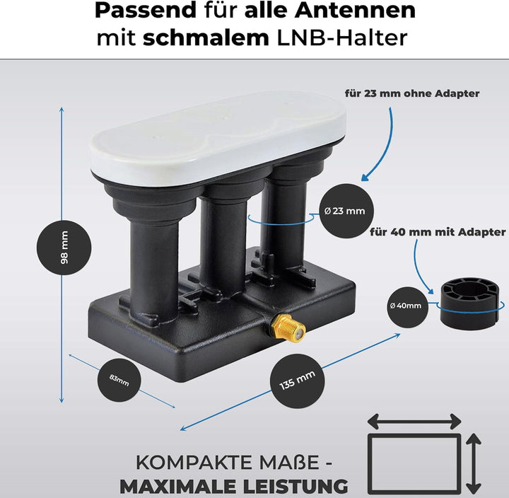 Premium X PXMB-TR Triple Monoblock Single triplefeed Astra 19,2° Eutelsat 16° Hotbird 13° Sat Empfan