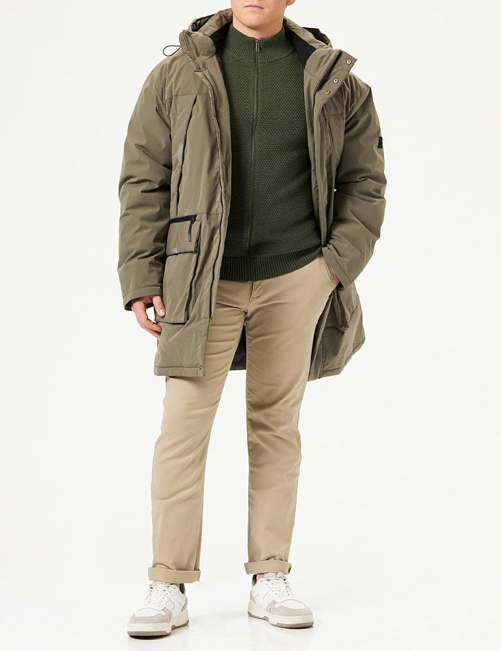 TOM TAILOR Denim Herren Artic Winterparka L 10415 - Dusty Olive Green, L 10415 - Dusty Olive Green