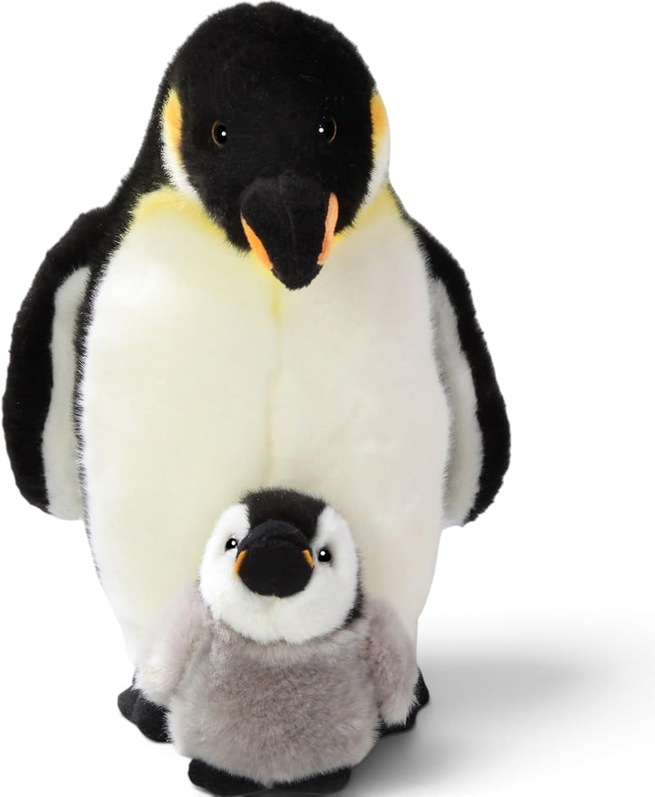 Carl Dick Pinguin mit Baby, Laufvogel, Plüschtier, Kuscheltier, ca. 32cm 1725 Schwarz-weiss-orange,