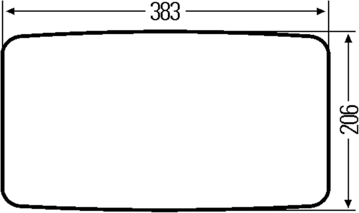 HELLA - Weitwinkelspiegel - 24V - geschraubt - Kunststoffgehäuse - schwarz - Breite: 211mm - Höhe: 1