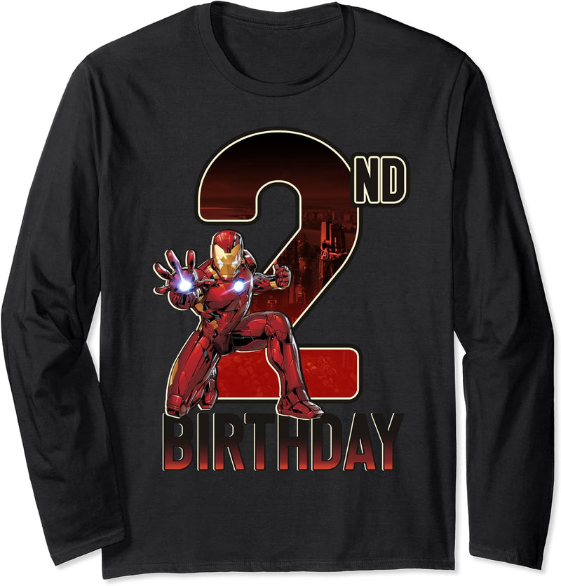Marvel Iron Man 2nd Birthday Action Pose Langarmshirt
