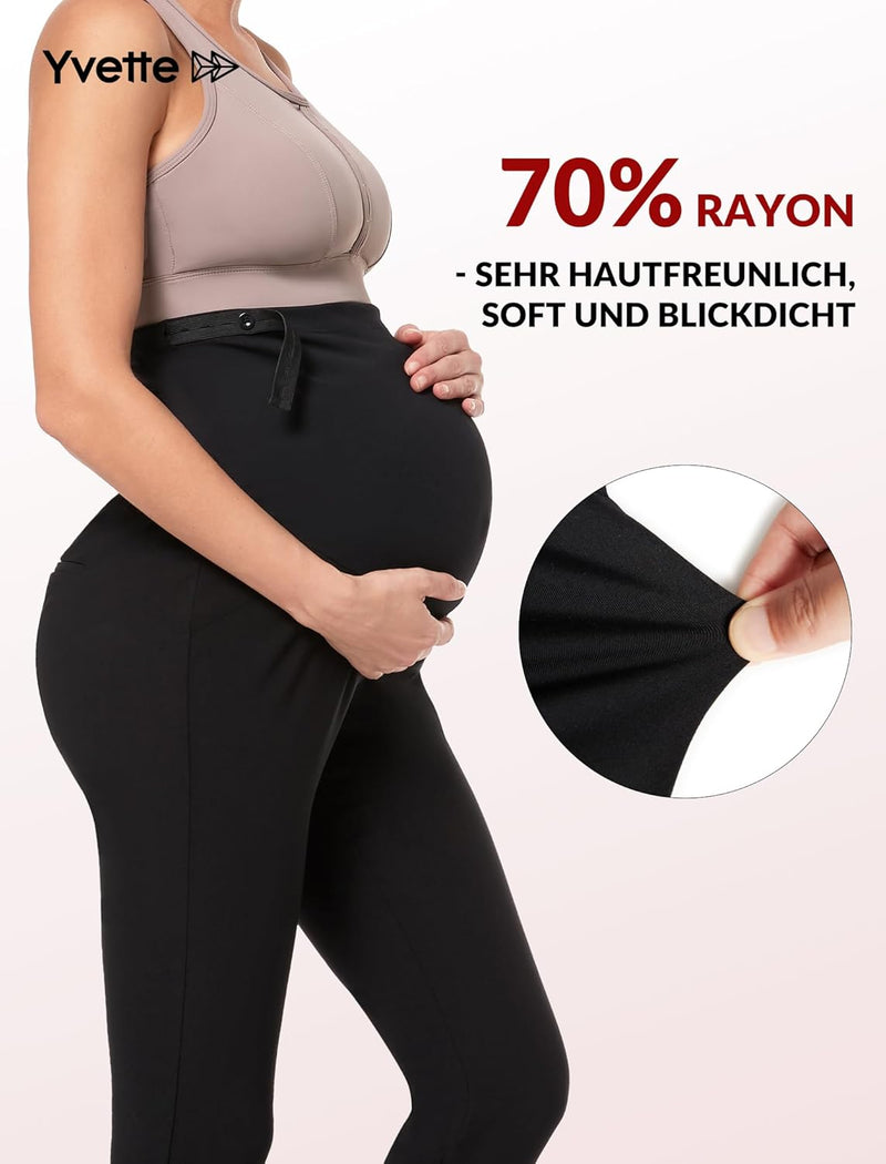 Yvette Lange Umstandsleggings für Schwangere, bequem Blickdicht Schwangerschafthosen