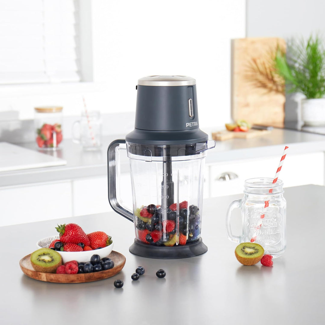 Petra PT5393BGRYVDE Kabelloser Kannenmixer & Deckel – Smoothie Maker, wiederaufladbarer 10,8V-Akku,