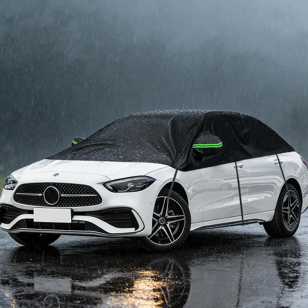 Auto Halbgarage, Wasserdicht Universal Halbgarage, Autoabdeckung für Auto Allwetterschutz vor Regen,