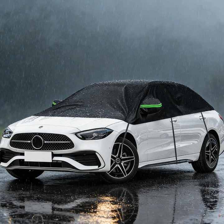 Auto Halbgarage, Wasserdicht Universal Halbgarage, Autoabdeckung für Auto Allwetterschutz vor Regen,