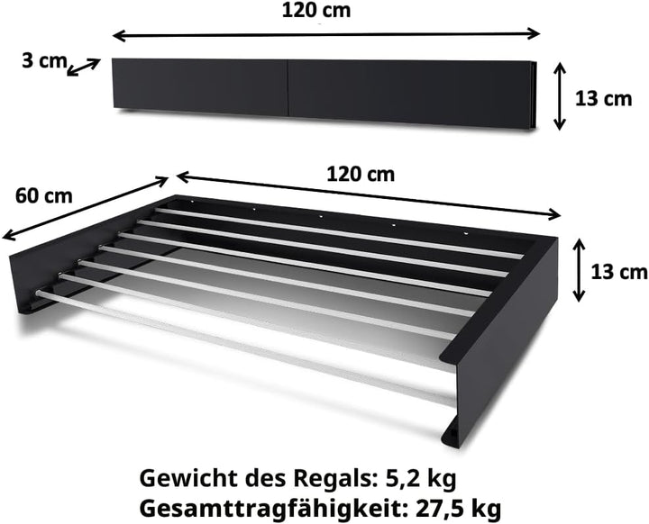 Step Up Vertical Wäscheständer - wandmontiert - ausziehbar - Wäscheständer klappbar, faltbar für dri