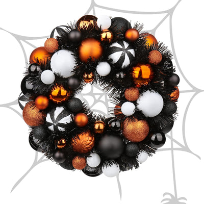 13 Zoll/33cm Halloween Kranz, Halloween Deko Garten, Halloween-Kranz für Haustür, Willkommenskranz,