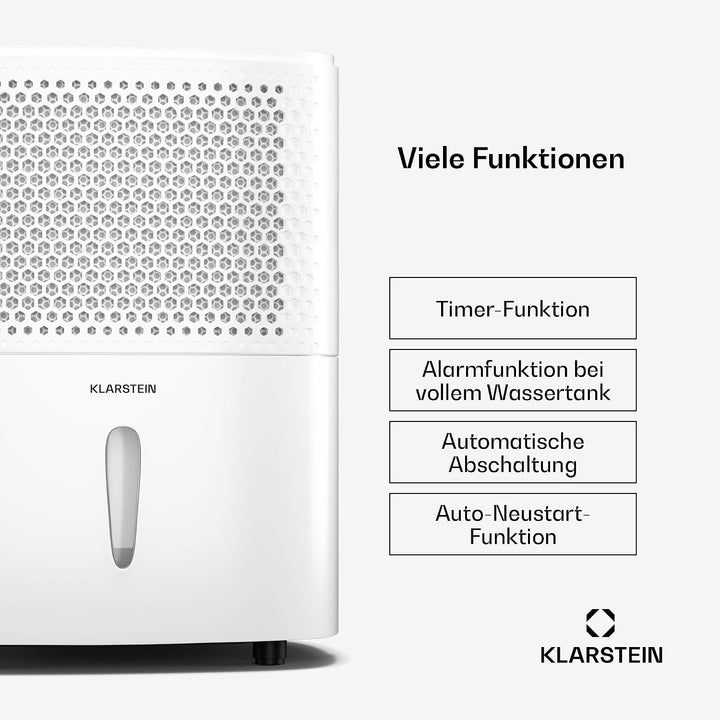 Klarstein DryFy 10L Luftentfeuchter - 240W, 10L/Tag, 1.8L Tank, 42dB Leise, Automatische Entfeuchtun
