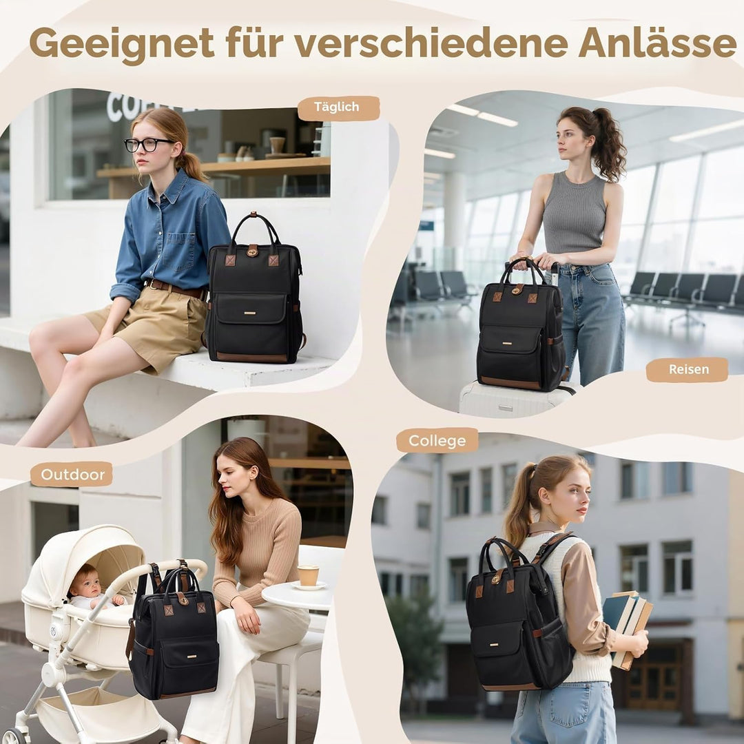 Wickeltasche, Rucksack, multifunktional, wasserabweisend, mit Haken, lässige Wickeltasche zum Aufhän