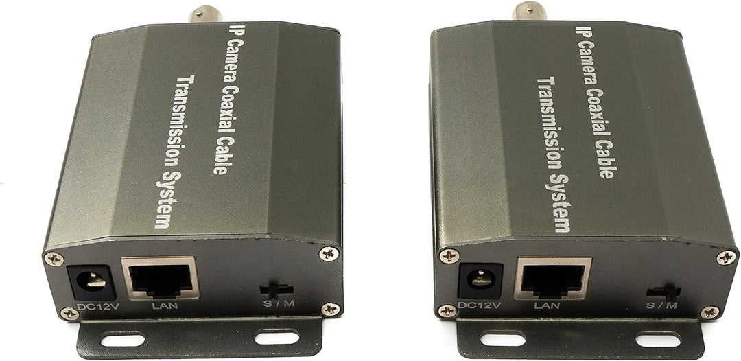 System-S UTP IP Transceiver Set LAN RJ45 zu BNC Koaxialkabel in Schwarz