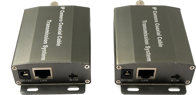 System-S UTP IP Transceiver Set LAN RJ45 zu BNC Koaxialkabel in Schwarz
