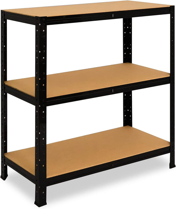 shelfplaza® 90x110x45cm Black Schwerlastregal schwarz/Metallregal schwarz 3 Böden à 175kg Tragkraft/