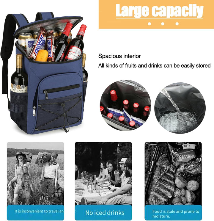 Kühlrucksack, Gross Isolierte Kühltasche, 30L Wasserdichten Kühltasche Rucksack, Ultraleicht Rucksäc