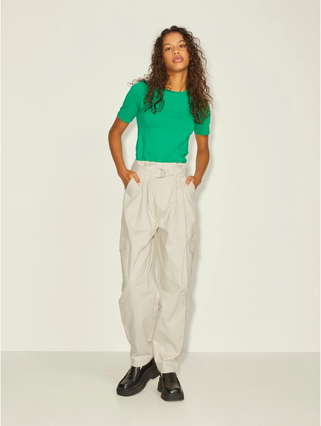 Jack & Jones Women's JJXX JXAUDREY RLX HW Pant NOOS Paperbag-Hose, Beige, 29
