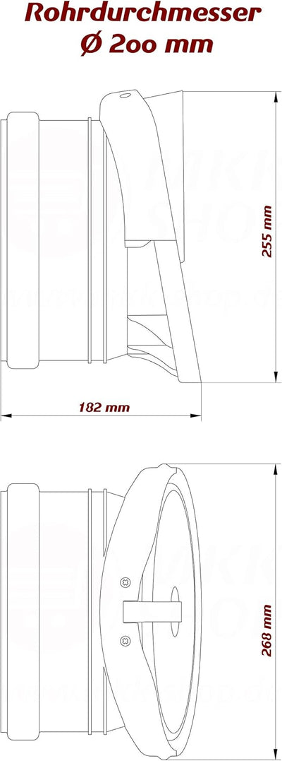 Rückstauklappe Froschklappe Ø 200 mm orange Auslaufstück HT KG Dränage Rohr Kanal Ø 200 Mm (Orange)