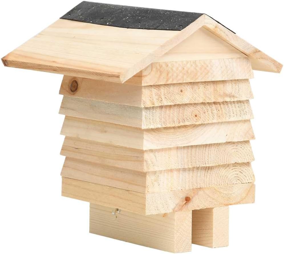 Bienenhotel aus massivem Tannenholz 22x20x20 cm mit witterungsbeständigem Design, stapelbare Nester,