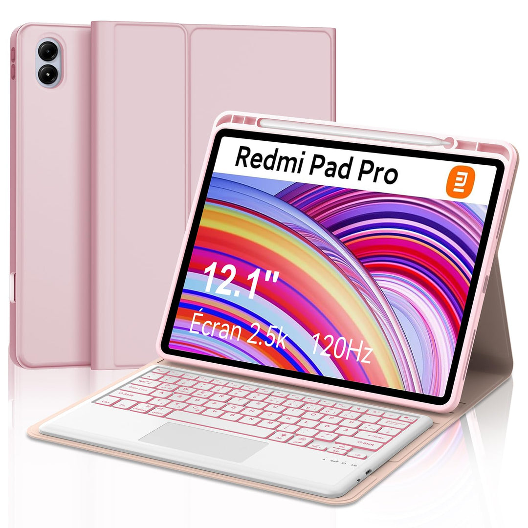 Xiaomi Redmi Pad Pro 12.1 Tastatur Hülle - Xiaomi Pad Poco 12.1 Zoll 2024, Multi Touch Trackpad, 7 F