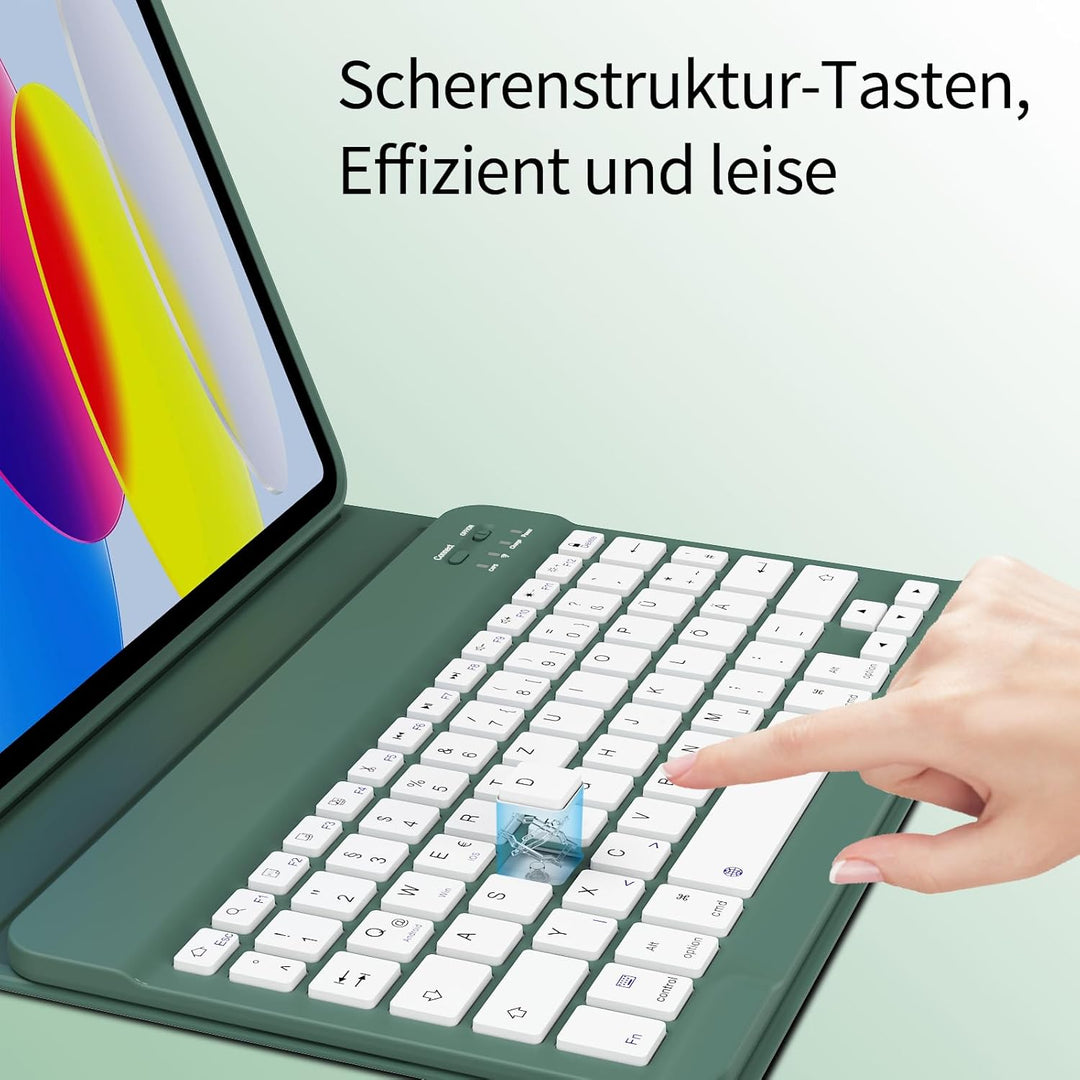 Tastatur Hülle für iPad (A16) 11. Generation/iPad 10. Generation 10,9 Zoll 2025/2022, Rechte Stiftsc