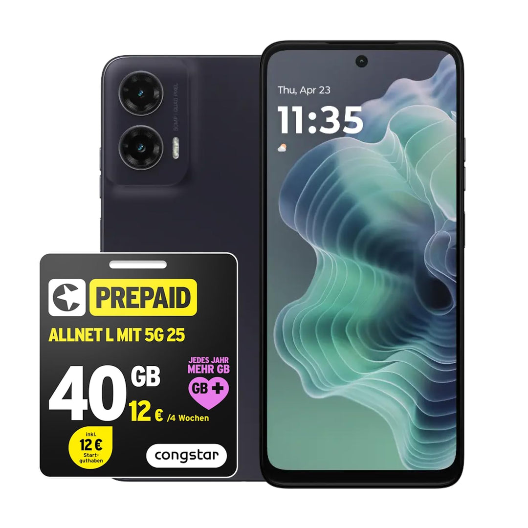 congstar Prepaid Bundle Prepaid L mit Motorola Moto G35 5G 128GB, schwarz