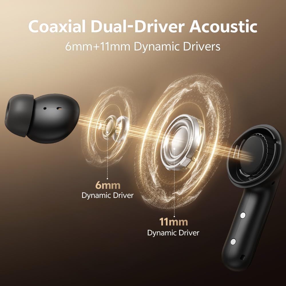 QCY Melobuds N60 In Ear Kopfhörer Bluetooth Noise Cancelling,Bluetooth kopfhörer mit -56dB Adaptive