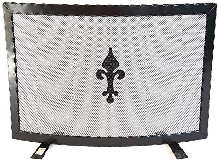 Funkenschutzgitter aus Schmiedeeisen gebogen 'gehämmertem' cm. 70