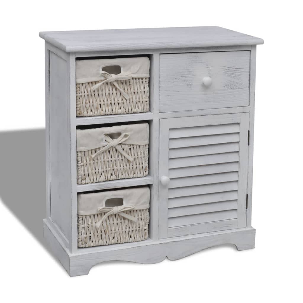 vidaXL Holz Schränkchen Nachtschrank Kommode Schrank Beistellschrank Sideboard 60 x 30 x 63 cm Weiss