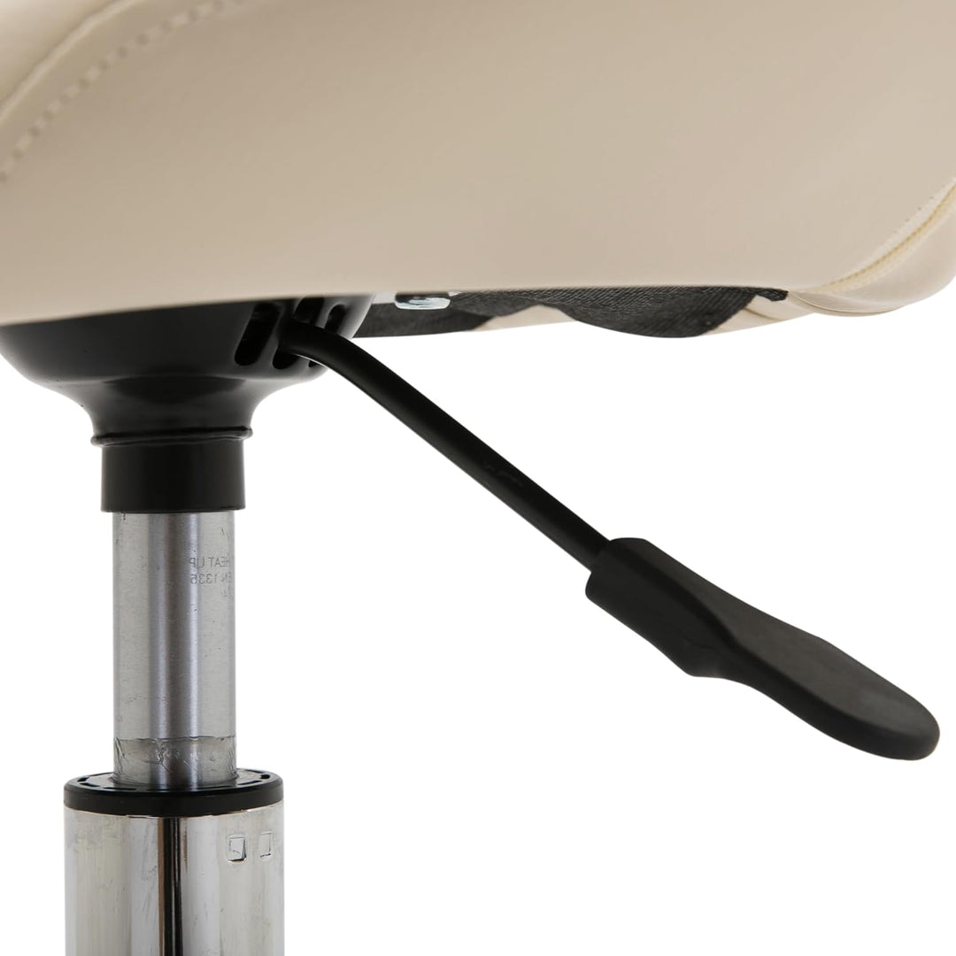 Duhome Drehstuhl mit Rollen, Rollhocker Kunstleder Drehhocker Schminktisch Hocker mit Lehne Arbeitsh