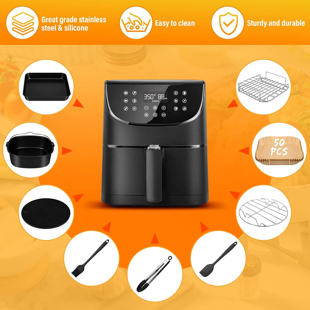 mumisuto Airfryer Zubehör, 9-Stück Heissluftfritteuse Zubehör, Airfryer Zubehör Set, Heissluft Fritt