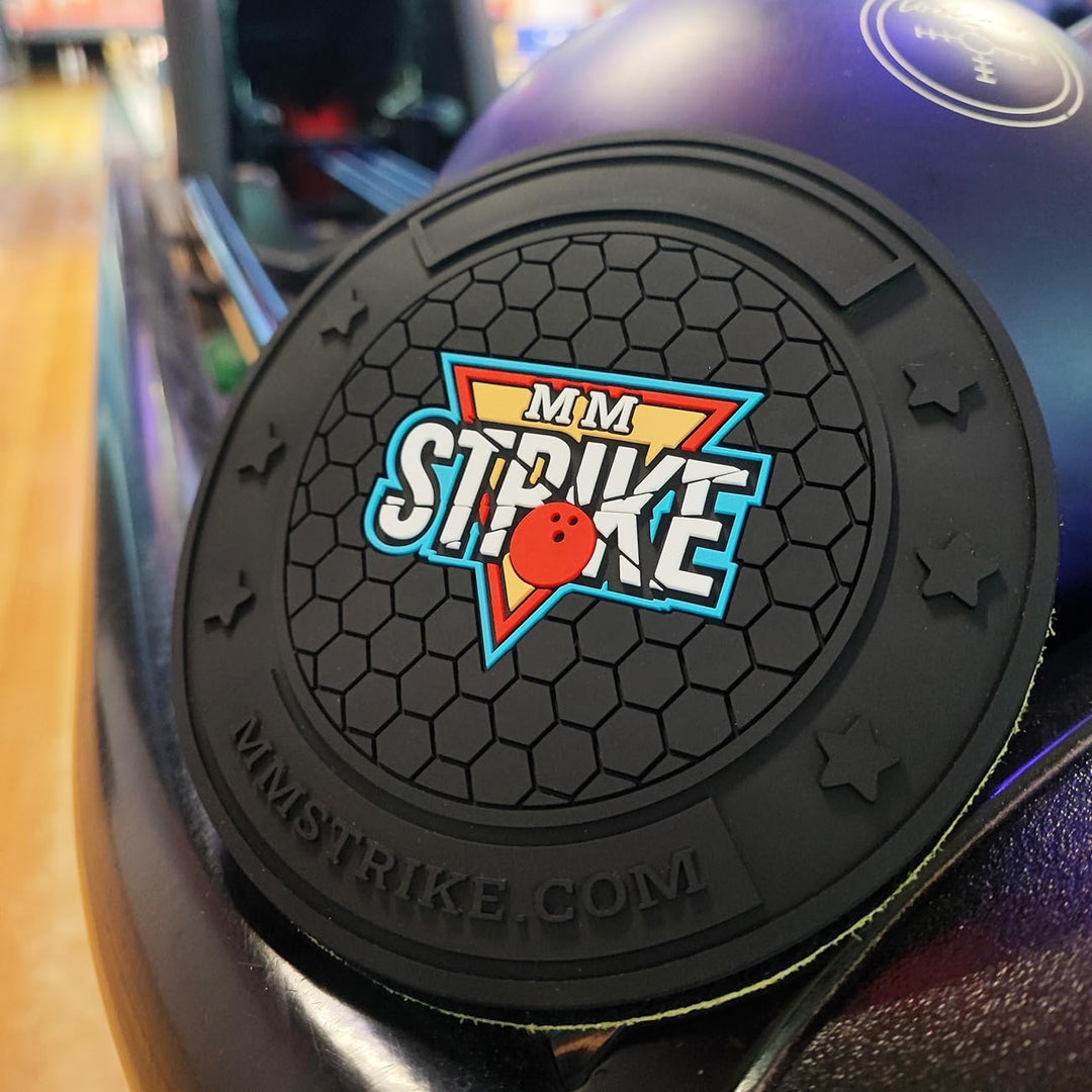 MMSTRIKE 2x Bowling Shammy Leather Pad+Black GripFlex Rubber Base Disc-Hook & Loop System.Oil Remova