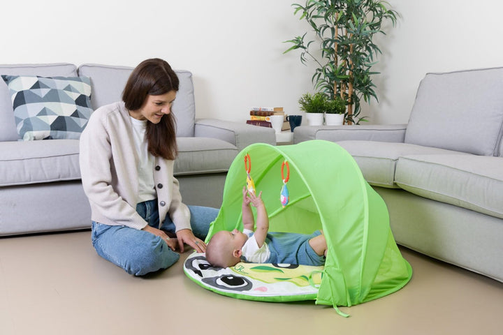 Chicco Spielmatte Magic Forest, Baby Aktivitätendecke mit weicher Panda-Matte, klappbares und abnehm