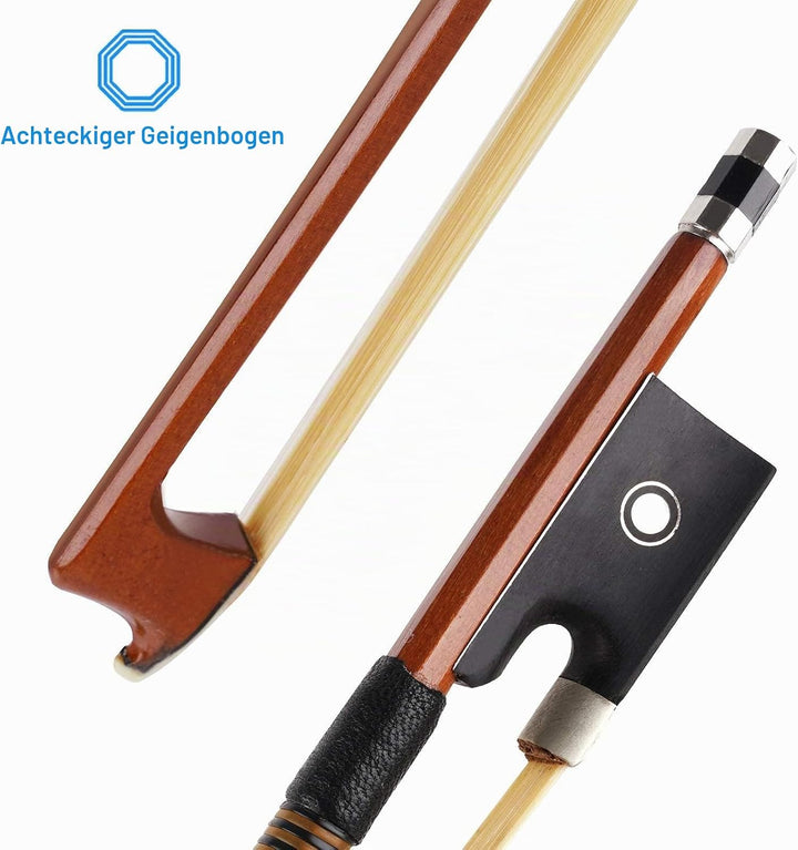 Vangoa Elektrische Violine Geige aus massivem Holz, 4/4, mit Ebenholzbeschlägen, Tragetasche, Audiok