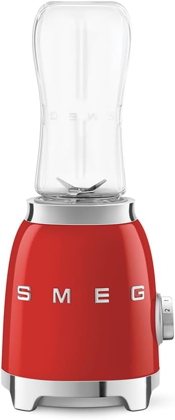 Smeg, Personal Blender PBF01RDEU, 2 Geschwindigkeitsstufen, Doppelklinge aus Edelstahl, 2 x 600 ml F