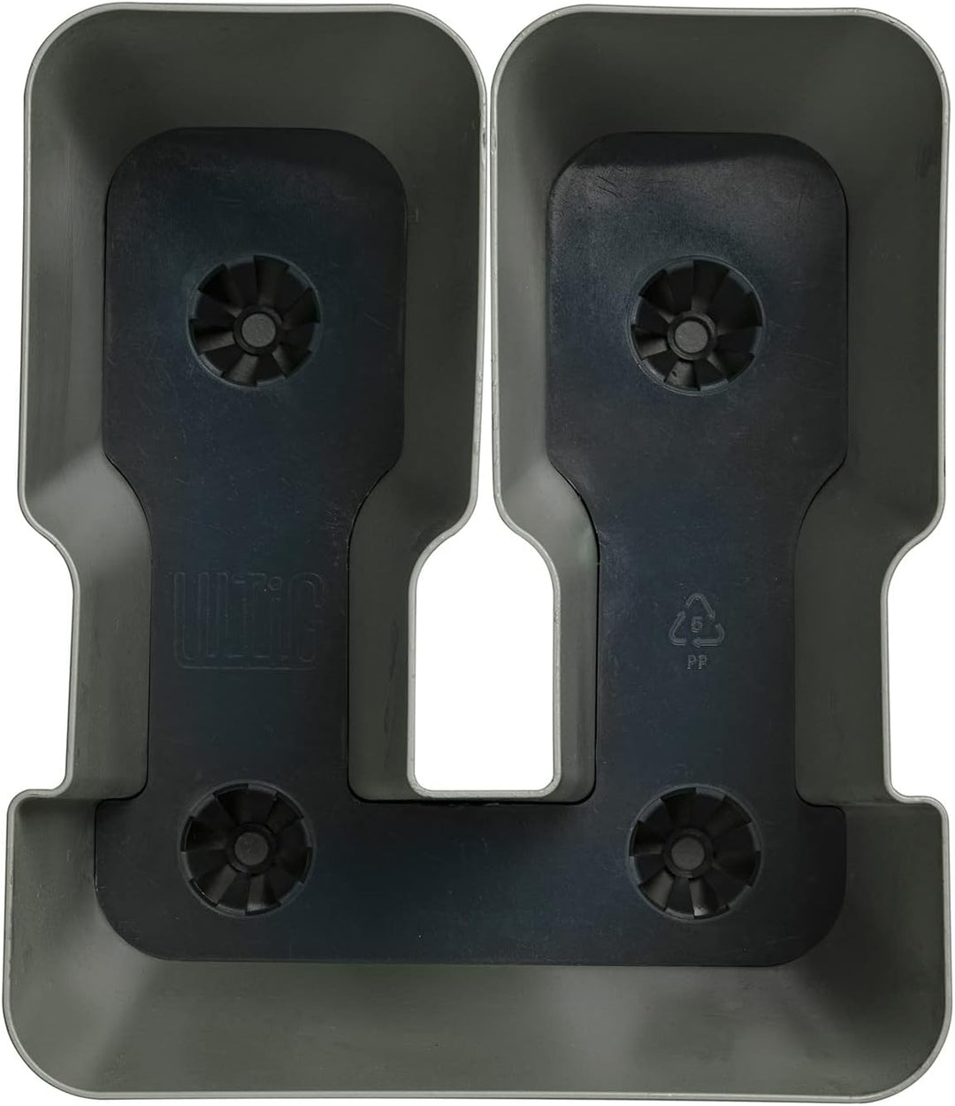 4 x Blumenkasten für Balkongeländer als Sichtschutz oder Rankhilfe, Array-Planter, Quarzgrau, 4 Lite