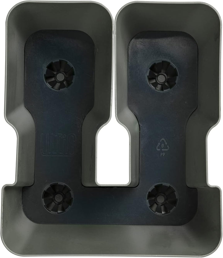 4 x Blumenkasten für Balkongeländer als Sichtschutz oder Rankhilfe, Array-Planter, Quarzgrau, 4 Lite