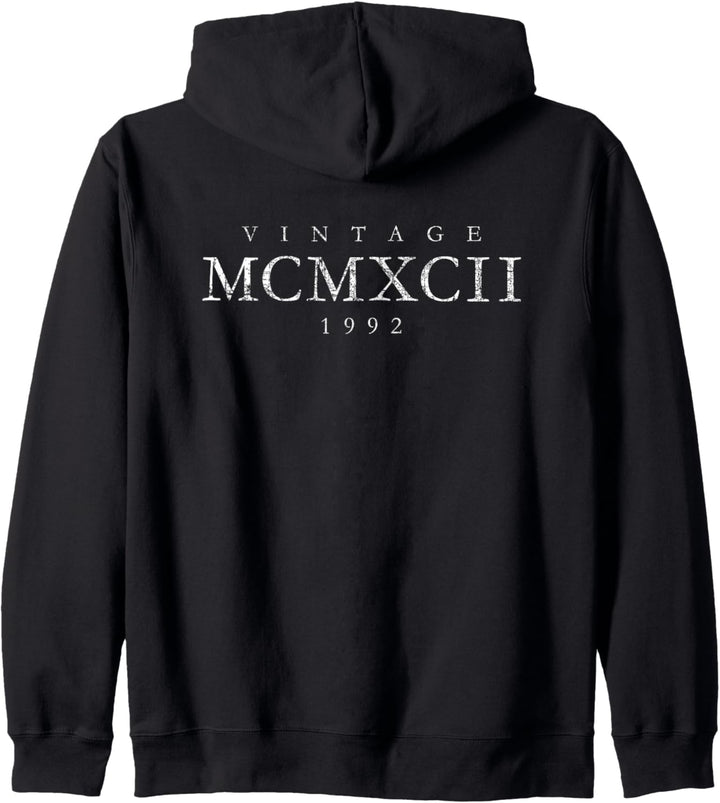 Vintage MCMXCII 1992 (Antik Weiss) 32. Geburtstag Kapuzenjacke