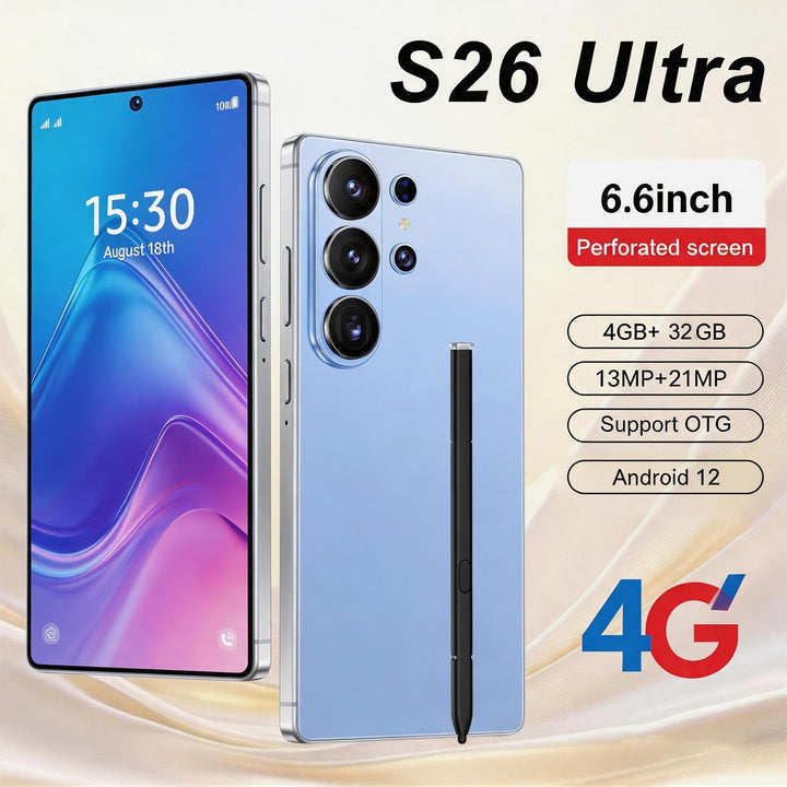 4G Smartphone, 6,6 Zoll HD Display, 4GB+32GB Speicher (erweiterbar bis 256GB), 13MP Front- &amp; 21MP Rü
