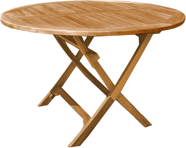 Klapptisch Salerno Teak Massivholz rund Durchmesser 80 cm