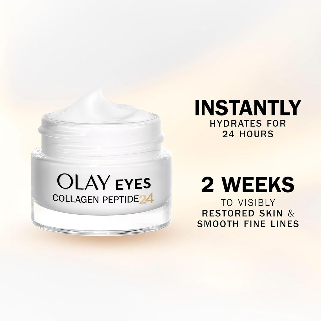 Olay Regenerist Collagen Peptide24 Augencreme ohne Parfüm, sorgt für eine starke und strahlende Haut