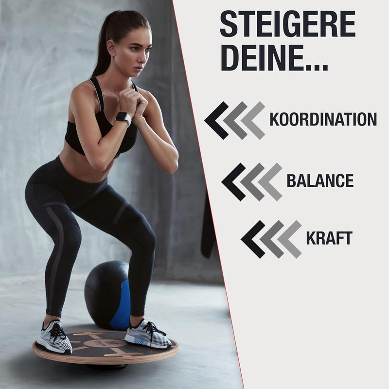 NAJATO Sports Balance Board – Wackelbrett mit rutschfestem gummiertem Standfuss – Gleichgewichtstrai