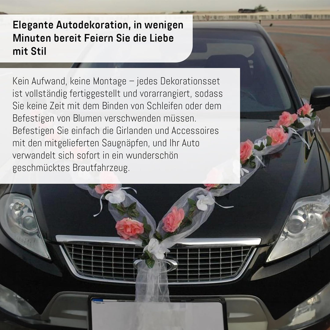 Rosen Girlande Braut Paar Rose Deko Dekoration Autoschmuck Hochzeit Car Auto Wedding ®Auto-schmuck D