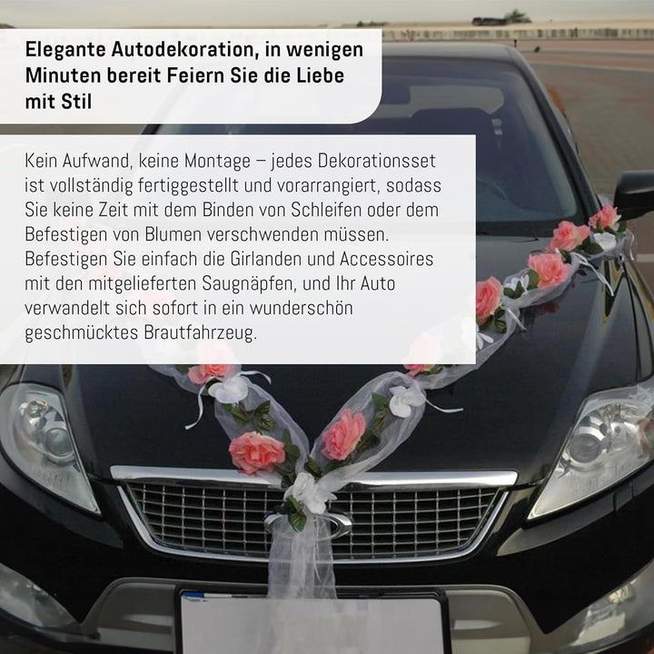 Rosen Girlande Braut Paar Rose Deko Dekoration Autoschmuck Hochzeit Car Auto Wedding ®Auto-schmuck D