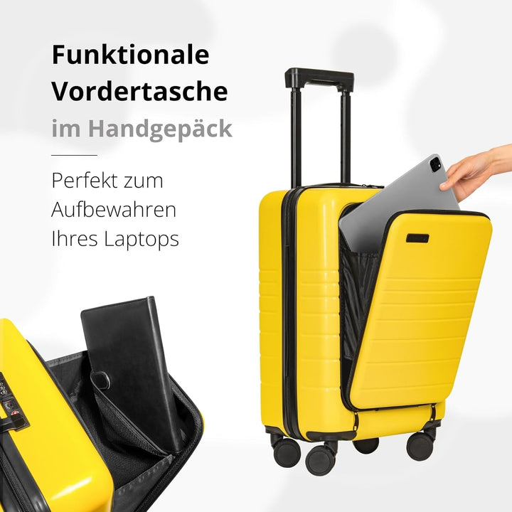 ETERNITIVE - Koffer I Reisekoffer aus ABS I Rollkoffer I Reisetrolley Leicht mit Doppelrollen 360° I