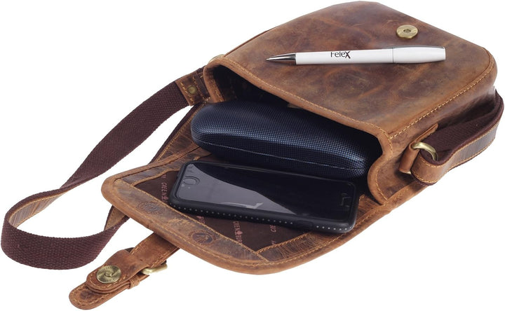 Greenburry Vintage Leder Umhängetasche Braun 15x6x20cm Schultertasche