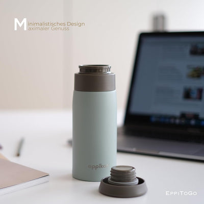 eppikan eppiToGo Edelstahl Thermobecher, Kaffee-to-go Becher, 350 ml, 500 ml Travel Mug, Autobecher,