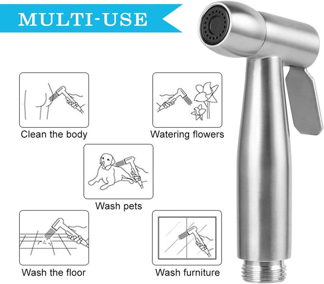 Bidet Edelstahl Handbrause, Muslimische Edelstahldusche Und Baby-StoffwindelsprüH Kit Mit Wasserhahn