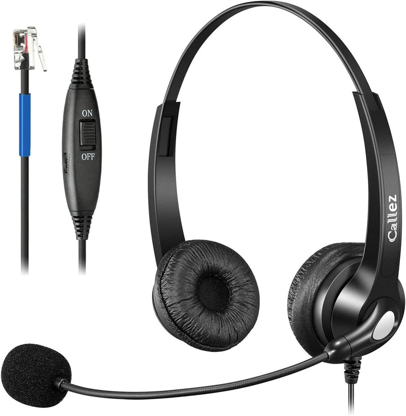 Telefon Headset RJ9 mit Mikrofon Noise Cancelling, Festnetztelefon Kopfhörer Binaural für Cisco 8811