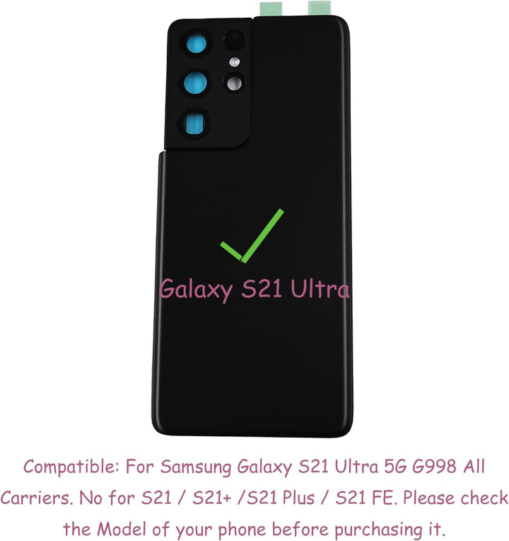 Galaxy S21 Ultra Back Cover Glas Ersatz + Gratis Reparaturwerkzeug für Galaxy S21 Ultra 5G G998U Geh