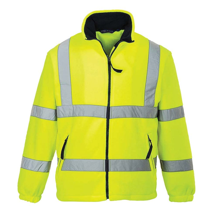 Portwest Herren F301 F300 Warnschutz Fleece Jacke mitNetzfutter, Gelb, 5XL EU 5XL Gelb, 5XL Gelb